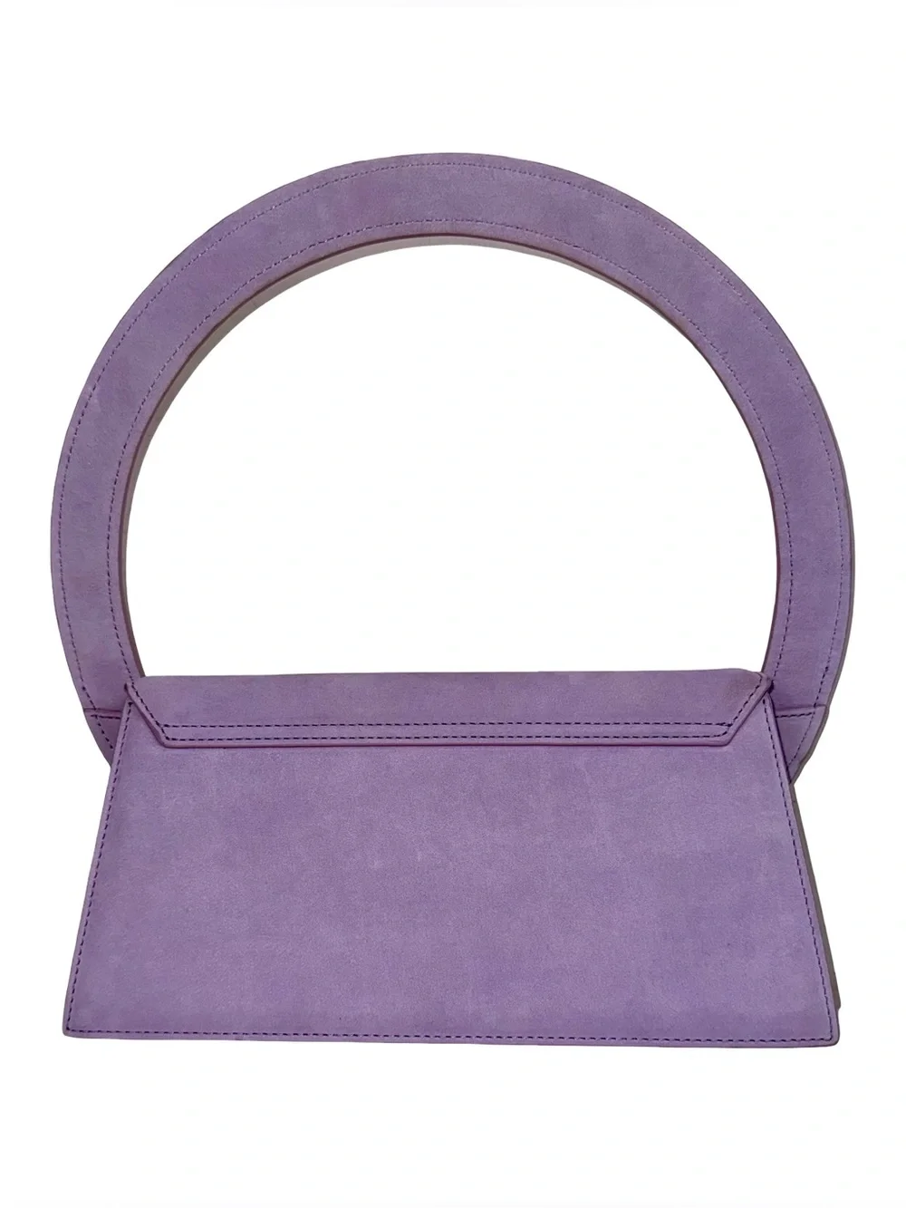 JACQUEMUS “LE SAC ROND” HANDBAG IN LAVENDER SUEDE - Picture 2 of 10